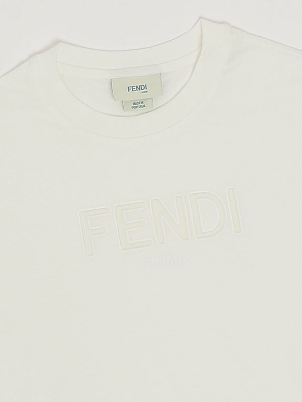 3. Camiseta de niña de algodón Blanco Fendi jui2017aj