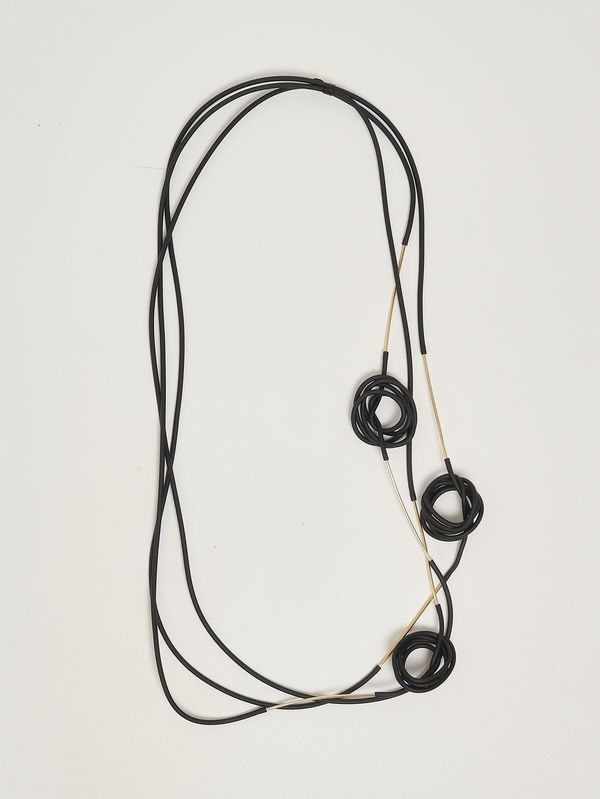 Collier Ilenia en PVC pour femme Noir-Or Liviana Conti