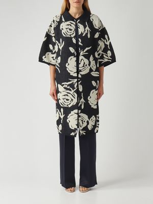 1. Cappotto donna Andrew in misto viscosa Notte-Corno