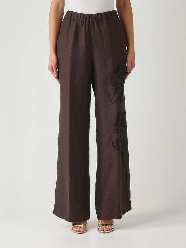 1. Damenhose Julian aus Leinenmischung Zartbitterschokolade Liviana Conti f6sl94