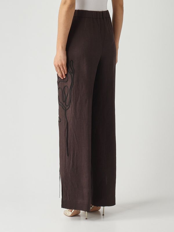 4. Damenhose Julian aus Leinenmischung Zartbitterschokolade Liviana Conti f6sl94
