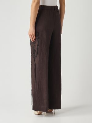 4. Damenhose Julian aus Leinenmischung Zartbitterschokolade