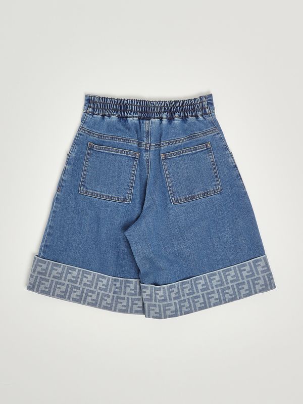 2. Girls' stretch denim Bermuda shorts Medium Denim Fendi jff389avvu