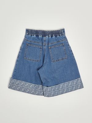 2. Girls' stretch denim Bermuda shorts Medium Denim