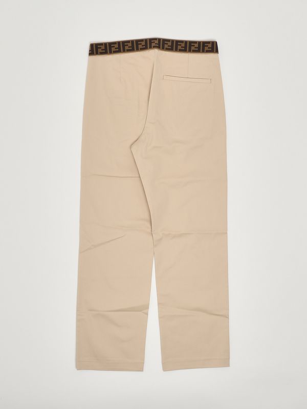 2. Girls' stretch cotton pants Beige Fendi jmf561as5y