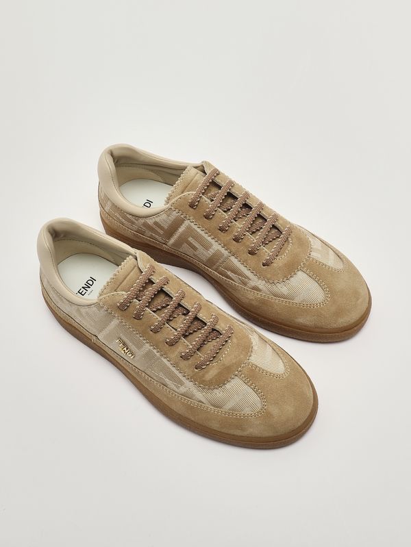 2. Kinder-Sneaker aus Canvas und Wildleder Beige Fendi jmr564awk6