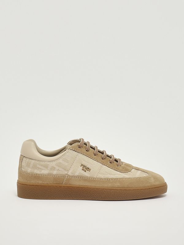 1. Kinder-Sneaker aus Canvas und Wildleder Beige Fendi jmr564awk6