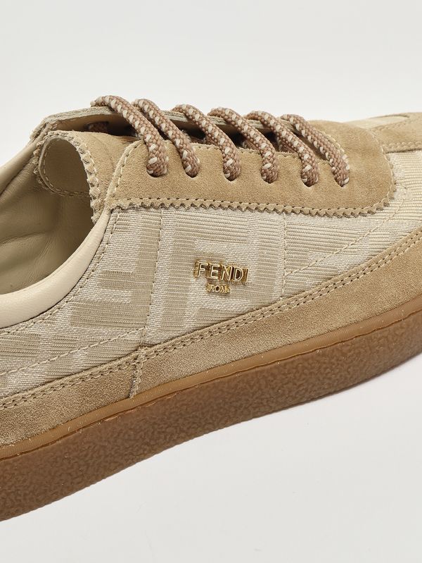 5. Kinder-Sneaker aus Canvas und Wildleder Beige Fendi jmr564awk6