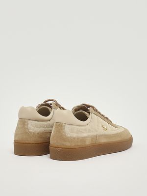 3. Kinder-Sneaker aus Canvas und Wildleder Beige