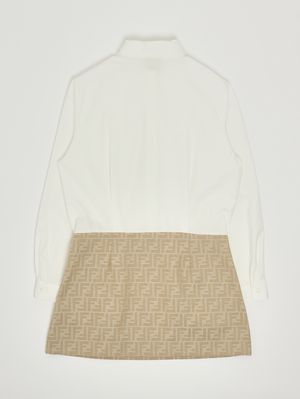 2. Mädchenkleid aus Baumwolle Weiß-Beige