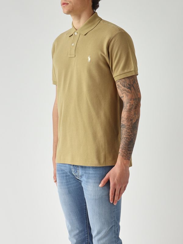 2. Men's slim-fit cotton piqué polo Dark Beige Polo Ralph Lauren 710536856