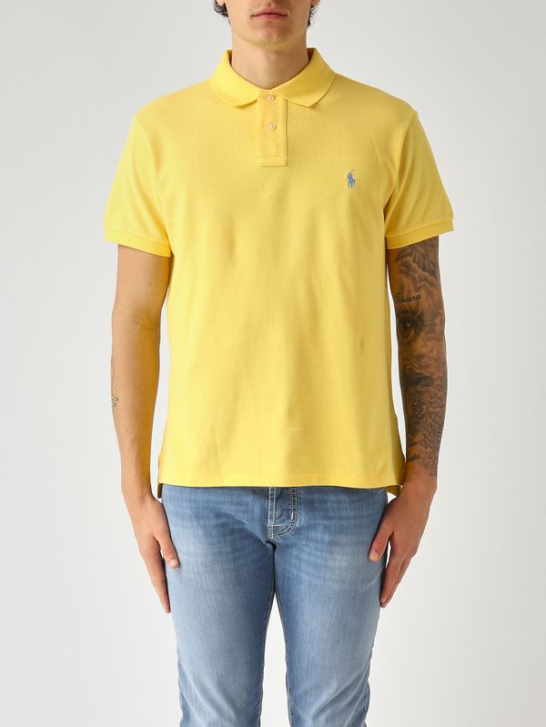 Men's slim-fit cotton piqué polo Yellow Polo Ralph Lauren