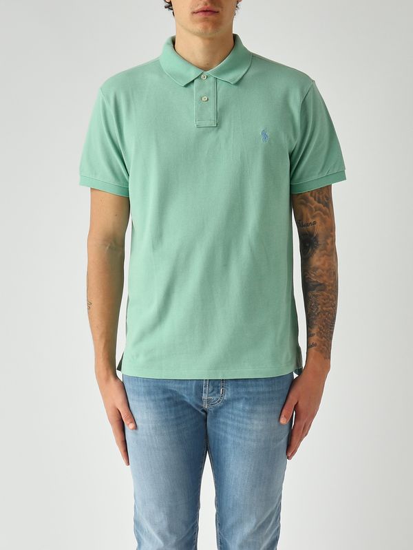 Men's slim-fit cotton piqué polo Water Green Polo Ralph Lauren