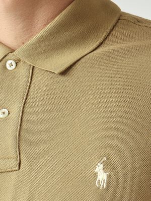 4. Polo de hombre slim fit en piqué de algodón Beige Oscuro