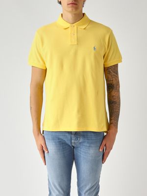 1. Herren-Poloshirt Slim Fit aus Baumwollpiqué Gelb