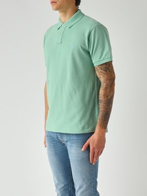 2. Polo uomo slim fit in piqué di cotone Verde Acqua