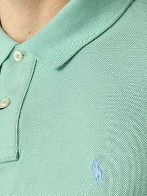 4. Polo uomo slim fit in piqué di cotone Verde Acqua