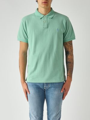 1. Polo uomo slim fit in piqué di cotone Verde Acqua