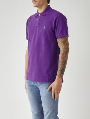 3. Polo uomo slim fit in piqué di cotone Viola
