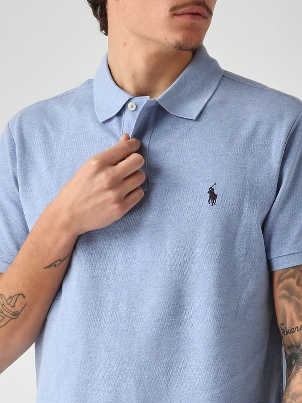 5. Polo de hombre slim fit de piqué de algodón Azul Melange Polo Ralph Lauren 710548797