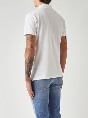 4. Men's slim-fit cotton piqué polo White