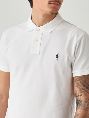 5. Men's slim-fit cotton piqué polo White