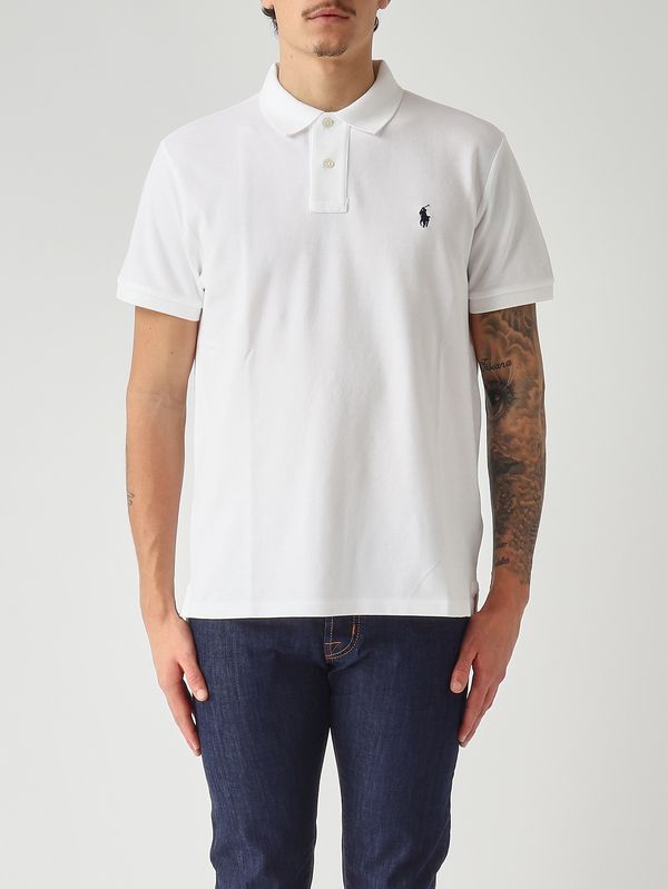 Men's custom slim fit polo in cotton piqué White Polo Ralph Lauren