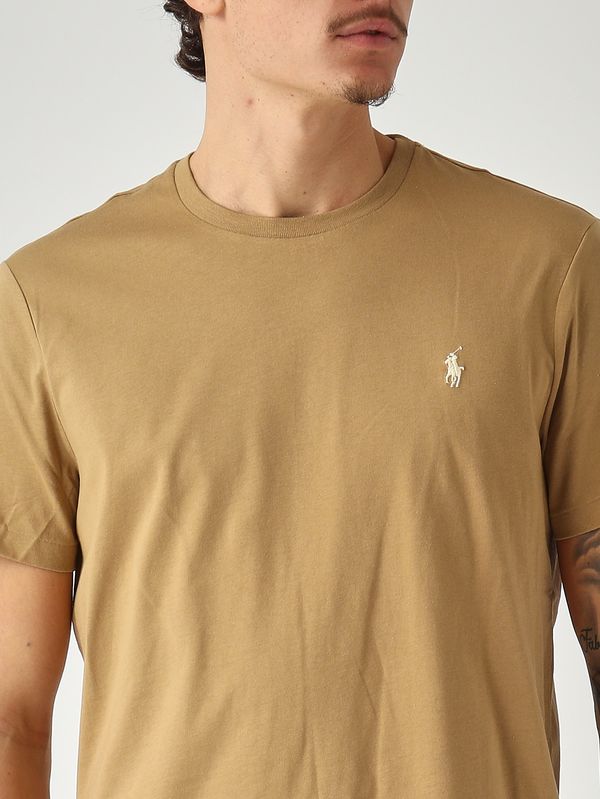5. Men's custom slim-fit T-shirt in cotton jersey Dark Beige Polo Ralph Lauren 710671438