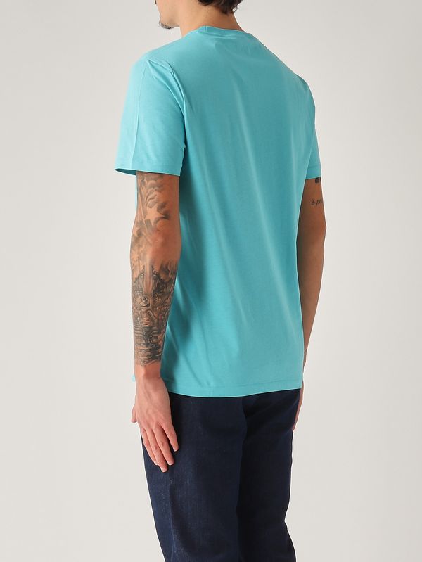 4. Men's custom slim-fit T-shirt in cotton jersey Turquoise Polo Ralph Lauren 710671438