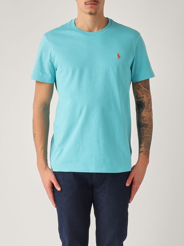 Men's custom slim-fit T-shirt in cotton jersey Turquoise Polo Ralph Lauren