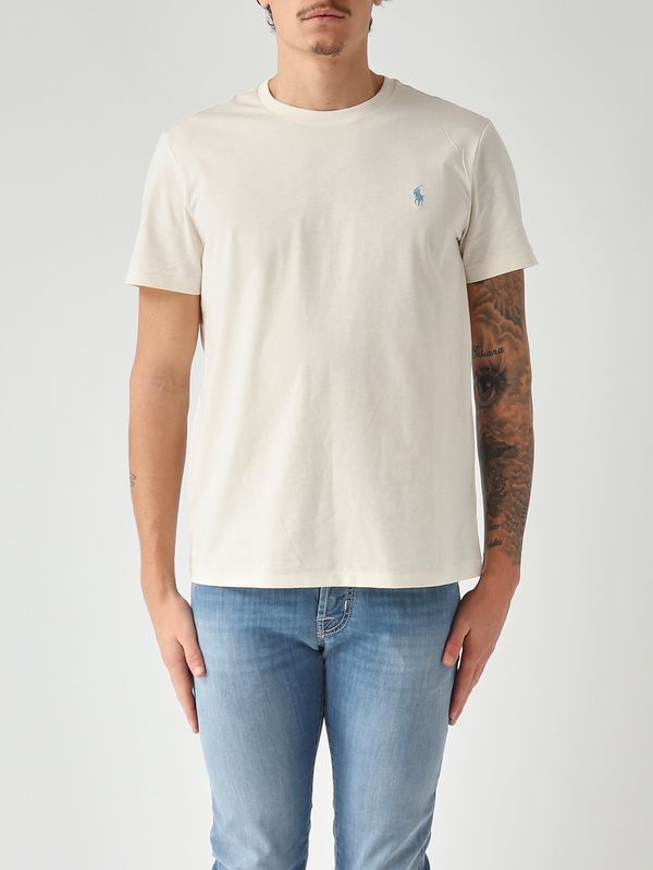 T-shirt custom slim fit en jersey de coton Écru Polo Ralph Lauren
