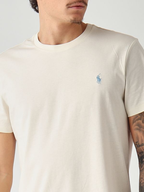 5. T-shirt custom slim fit en jersey de coton Écru Polo Ralph Lauren 710671438