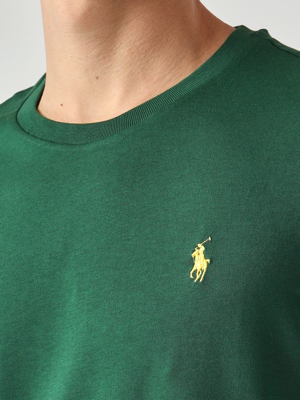 4. Men's custom slim-fit T-shirt in cotton jersey English Green Polo Ralph Lauren 710671438