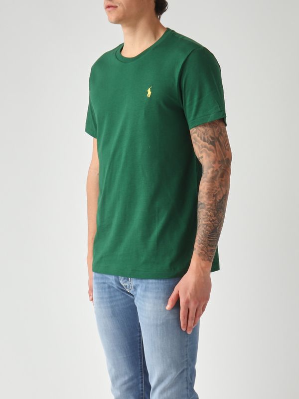 2. Men's custom slim-fit T-shirt in cotton jersey English Green Polo Ralph Lauren 710671438