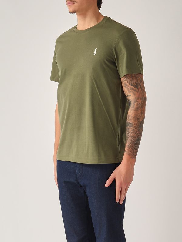 3. Men's custom slim-fit T-shirt in cotton jersey Moss Green Polo Ralph Lauren 710671438