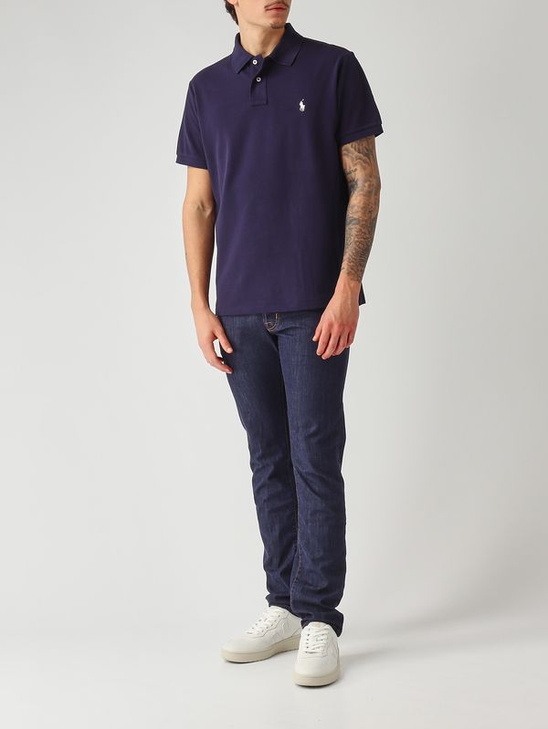 2. Herren-Poloshirt Custom Slim Fit aus Baumwollpiqué Marineblau Polo Ralph Lauren 710680784