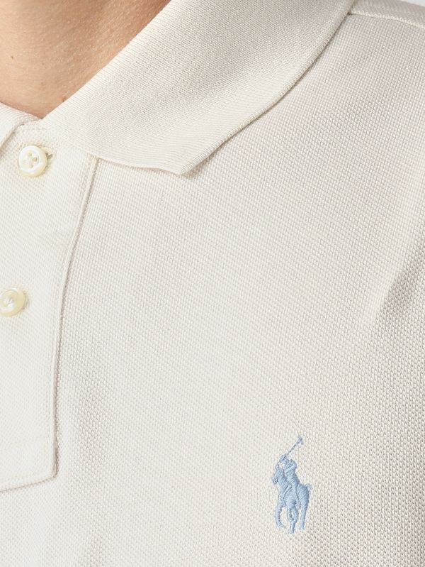 4. Polo uomo custom slim fit in piqué di cotone Ecru Polo Ralph Lauren 710680784
