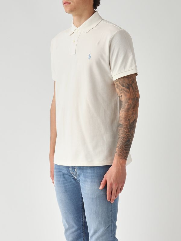 2. Polo uomo custom slim fit in piqué di cotone Ecru Polo Ralph Lauren 710680784