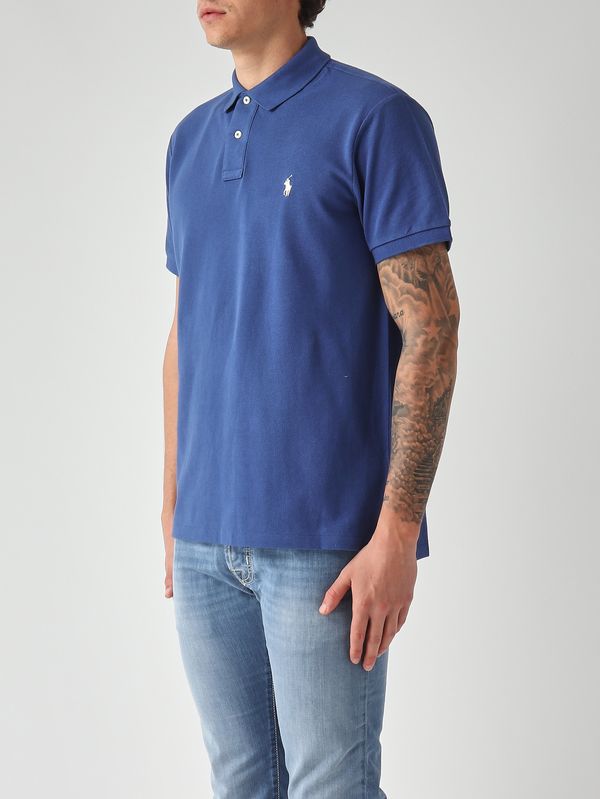 2. Polo uomo custom slim fit in piqué di cotone Inchiostro Polo Ralph Lauren 710680784