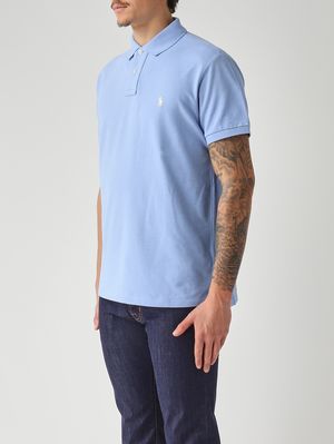 3. Polo uomo custom slim fit in piqué di cotone Celeste