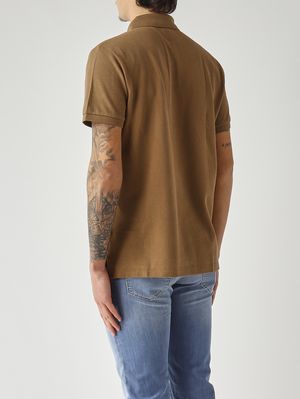 4. Polo uomo custom slim fit in piqué di cotone Marrone