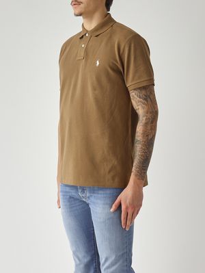 3. Polo uomo custom slim fit in piqué di cotone Marrone