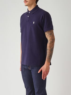 3. Herren-Poloshirt Custom Slim Fit aus Baumwollpiqué Marineblau