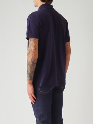 4. Herren-Poloshirt Custom Slim Fit aus Baumwollpiqué Marineblau