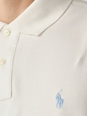 4. Polo uomo custom slim fit in piqué di cotone Ecru