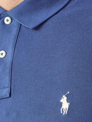 4. Polo uomo custom slim fit in piqué di cotone Inchiostro