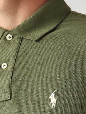4. Polo de hombre custom slim fit en piqué de algodón Verde Musgo
