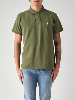 1. Polo de hombre custom slim fit en piqué de algodón Verde Musgo