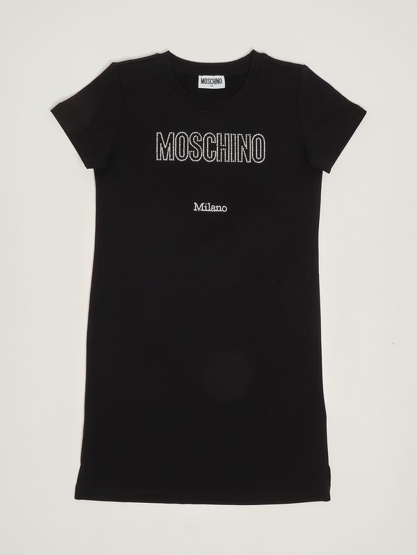 1. Vestido de niña de algodón elástico. Negro Moschino hdv0hylda25