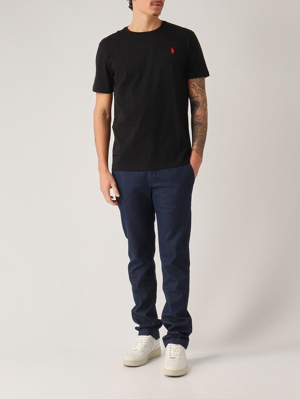 2. Camiseta de hombre de corte entallado personalizado en punto de algodón Negro Polo Ralph Lauren 710680785